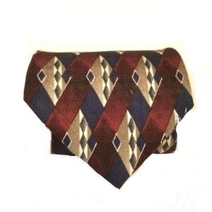 Stafford Exec Tie Woven USA Import Silk Tipped Bar & Slip String Red Blue 54" 4”